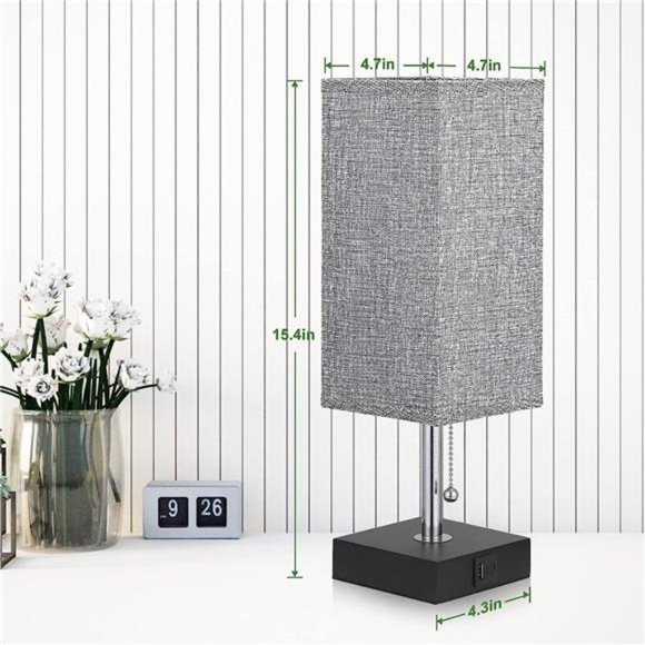 Bedside Lamps for Bedrooms Set of 2 - Table Lamps for Nightstand with USB Ports - Picture 4 of 5